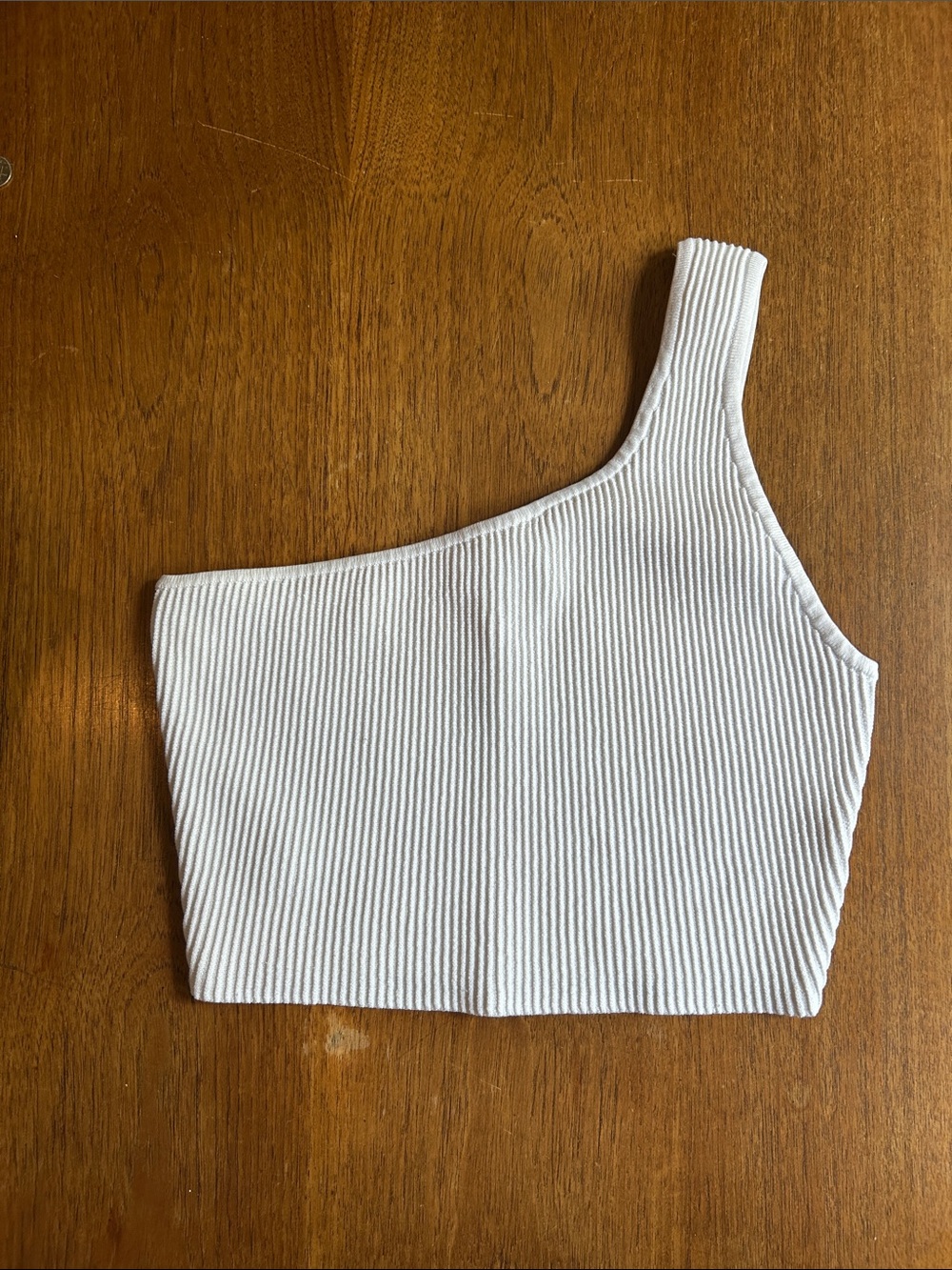 Babaton Sculpt Knit One Shoulder Tank White S